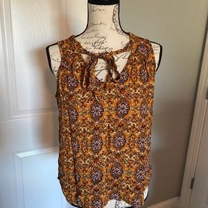 Eyeshadow Mustard Flower Patterned Blouse, M